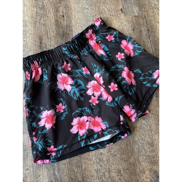 Palmwave Shorts Womens Small Floral Tropical Print Hawaii Board Water Shorts - Picture 5 of 5